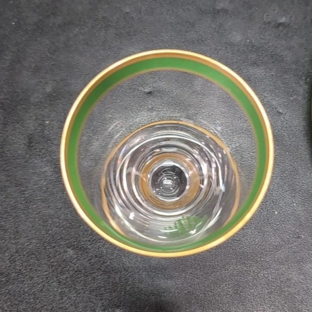 Mid-Century Modern Snack Plates, Set of 4,‎ Vintage Gold Trim Decor, Tableware